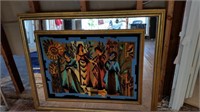 Custom Framed Mirror Edged Tapestry