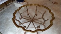 Brass & Glass Round Glass Coffee Table