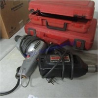 3 corded drills- battery power drill as is