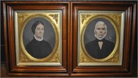 Exquisite Pre-Civil War Walnut Framed Portraits