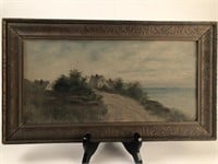 Framed & Signed ELC Oil Painting "Lake Cottage"