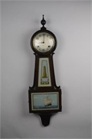 Sessions 1878 Banjo Clock w/ Sailing Ship Tablet