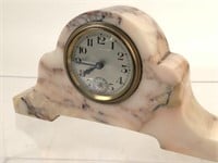 French "Brevette" Marble Time &  Alarm Clock