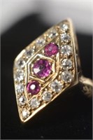 Antique 14k Ruby and Diamond Ring