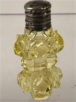 Mini Canary Yellow Cut Glass Perfume Bottle