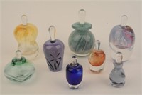 Set of 8 Signed HandBlown ArtGlass Perfume Bottles