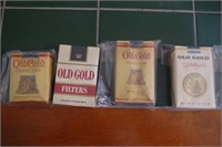 4 Different old gold cigarette packs