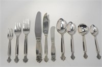 Georg Jensen Sterling 10pc Place Setting for 12