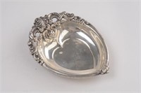 Sterling Grand Baroque Repousee Heart Nut Dish