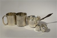 Lot of 4 Sterling items Incl. Brandy Toddy Warmer