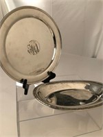 Two Sterling Silver Marked Serving Platters