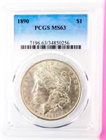 Coin 1890 Morgan Silver Dollar PCGS MS63
