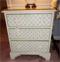 Three drawer painted end table