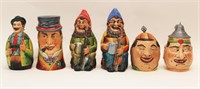 6 Eckhardt & Engler Stoneware Character Beer Stein