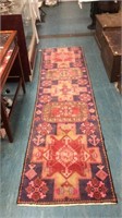 Middle eastern hand-woven runner. 122" x 30"