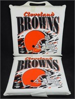 2 Vtg Cleveland Browns Vinyl Padded Cushions