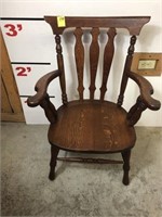 Oak Slat Back Captain's Chair