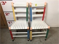Pair of Slat-Back Pencil Chairs