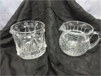 Small Crystal Pitcher & Ice Bucket