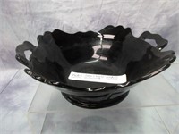 Black "Amethyst" Glass Snack Bowl -Vintage