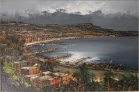 1970's Impressionist Painting Harbor Scene
