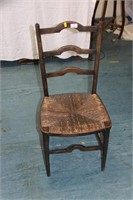 Country made chair with rattan seat
