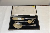 Silver plated serving set, boxed