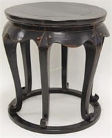 Antique Chinese Hardwood Black Lacquer Side Table