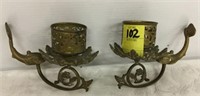 Pair of Brass Fish Wall Sconces