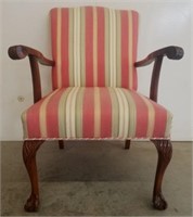Mahogany Ball and Claw Chair w/Arms