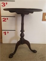 Mahogany Tilt Top  Claw Foot Round Table