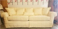 Taylor King 2 Cushion Off White Sofa with Pillows