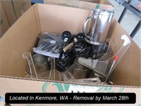 LOT, ASSORTED SS PITCHERS & UTENSILS IN THIS BOX