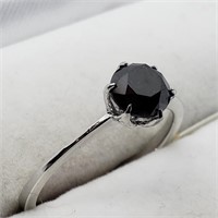 $1200 10K  Black Diamond(0.9ct) 1.6Gm Ring