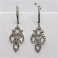 $700 Silver Diamond(J-K, I, 0.75ct) Earrings