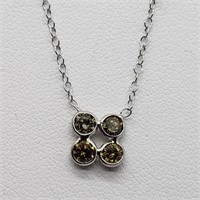 $1650 10K  4 Champagne Diamonds(0.7ct) Necklace