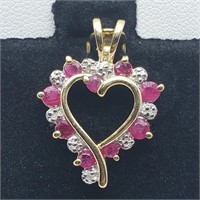 $120 Gold plated Sil Ruby Diamond Pendant