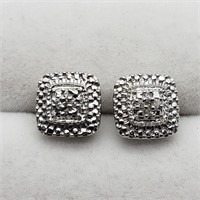 $402 Silver Diamond Earrings
