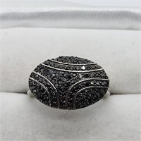 $1101 Silver Black Diamonds(0.75ct) Ring