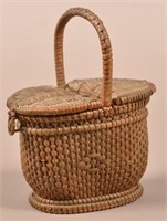 Shaker Woven Miniature Sewing Basket.