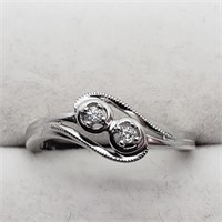 $160 Silver 2 Diamonds Ring