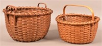 Two Various Antique Woven Splint Baskets.