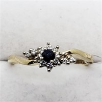 $2600 14K  Diamond(0.15ct) Sapphire(0.05ct) Ring