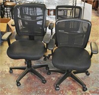 Four Office Chairs with Padded Seats