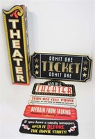 Movie Theater Related Metal Signs