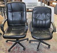 Two Office Chairs in Faux Leather