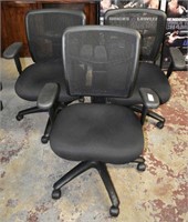 Three Office Chairs with Padded Seats