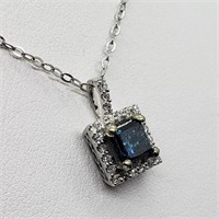 $6200 14K  Blue Diamond Treated(0.73ct) 23 Side Di