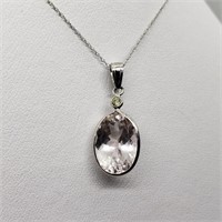 $2800 14K  Morganite(5.6ct) 1 Diamond Pendant