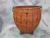 Large Decorative Wicker Basket w/ Feet
